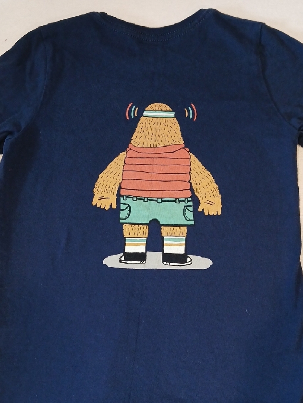 Rivian Kids' Navy Graphic Tee with Orange Character Vest - Picture 5 of 5